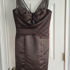 Max & Cleo Strapless Brown Dress